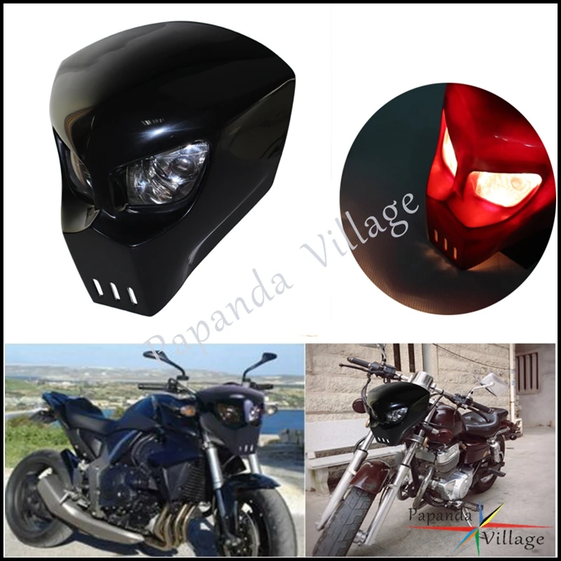For Honda Kawasaki BMW Cafe Racer Chopper Universal Motorcyle 12V Skull Headlight Mask Fairing FRP Skull Headlamp Front Lights
For Honda Kawasaki BMW Cafe Racer Chopper Universal Motorcyle 12V Skull Headlight Mask Fairing FRP Skull Headlamp Front Lights