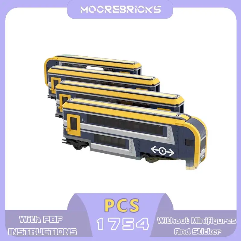 MOC Modern Double-Decker Passenger Train Carriage Building Blocks Set City Commuter Railway Expansion Model Adult Gift
MOC Modern Double-Decker Passenger Train Carriage Building Blocks Set City Commuter Railway Expansion Model Adult Gift