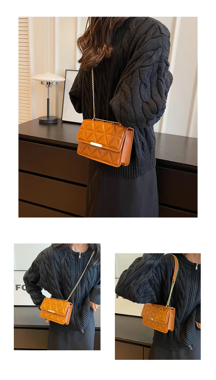 Women Quilted Chain Crossbody Bag Fashion Small Square Shoulder Purse Multi Color Casual Daily Handbag Women Quilted Chain Crossbody Bag Fashion Small Square Shoulder Purse Multi Color Casual Daily Handbag
