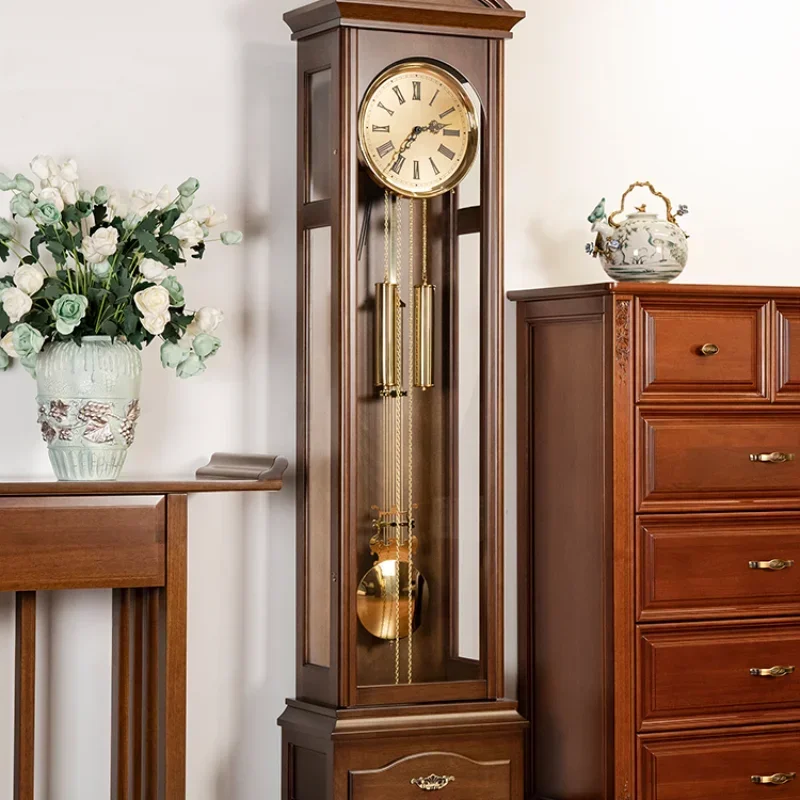 New Chinese floor clock Living room European simple retro villa large seat clock Mechanical American pendulum clock
New Chinese floor clock Living room European simple retro villa large seat clock Mechanical American pendulum clock