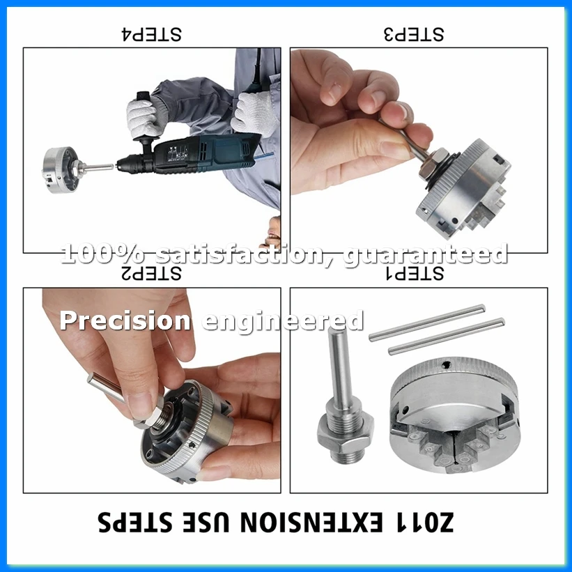 Mini Lathe Chuck Set, Z011 Extension Three Jaw Chuck and Connecting Rod Set, Electric Drill Chuck-A07G
Mini Lathe Chuck Set, Z011 Extension Three Jaw Chuck and Connecting Rod Set, Electric Drill Chuck-A07G