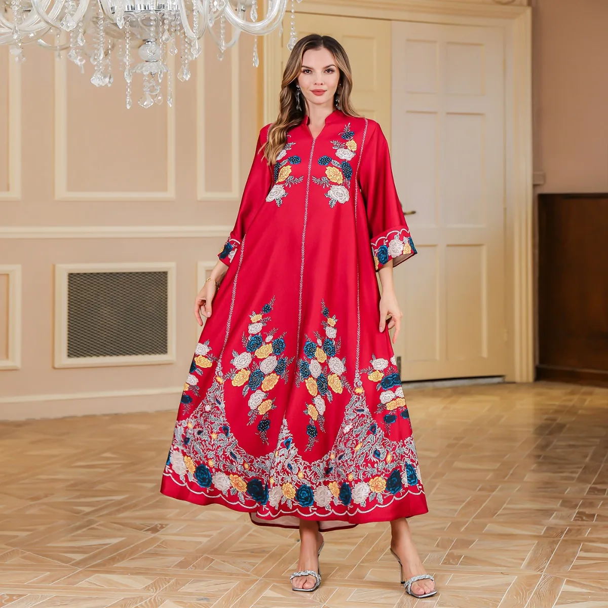 New Dubai Turkish Women Luxury Long Sleeve Abayas Ramadan Muslim Flower Printing Wedding Maxi Dresses Islam Femme Party Clothing
New Dubai Turkish Women Luxury Long Sleeve Abayas Ramadan Muslim Flower Printing Wedding Maxi Dresses Islam Femme Party Clothing