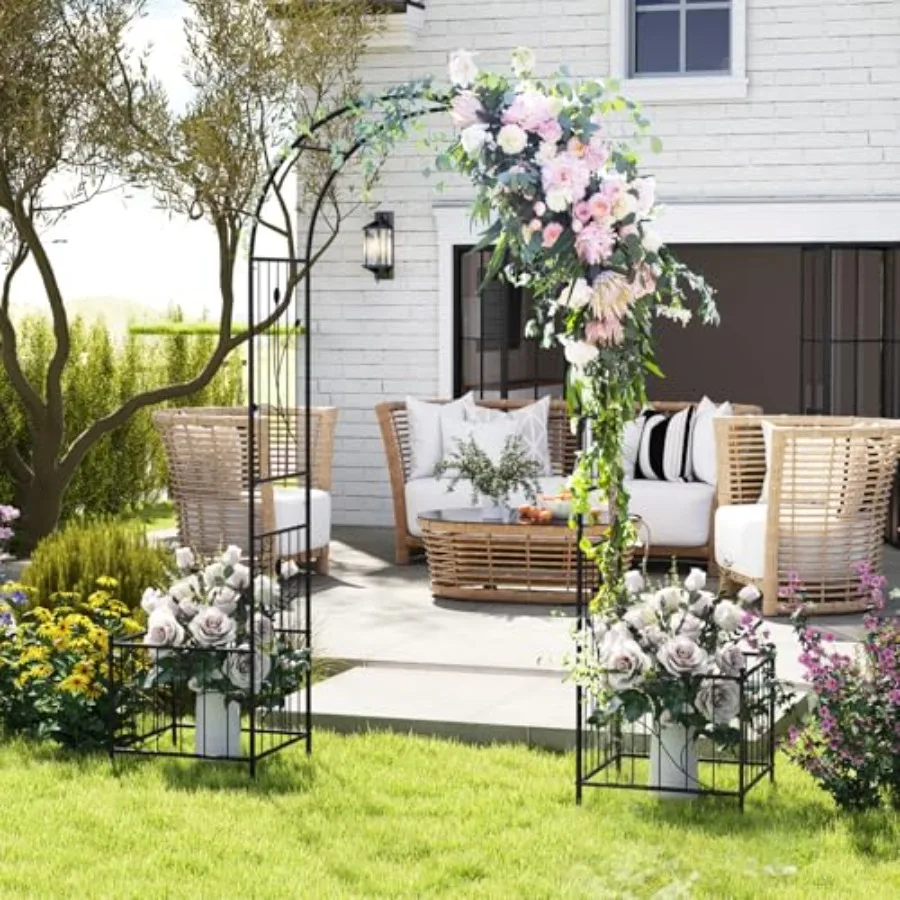 Garden Arbor with Planters - 86'' Metal Arbor Trellis for Climbing Plants, Ivy, Vines, Outdoor Archway Pergola with 8 Ground St
Garden Arbor with Planters - 86'' Metal Arbor Trellis for Climbing Plants, Ivy, Vines, Outdoor Archway Pergola with 8 Ground St
