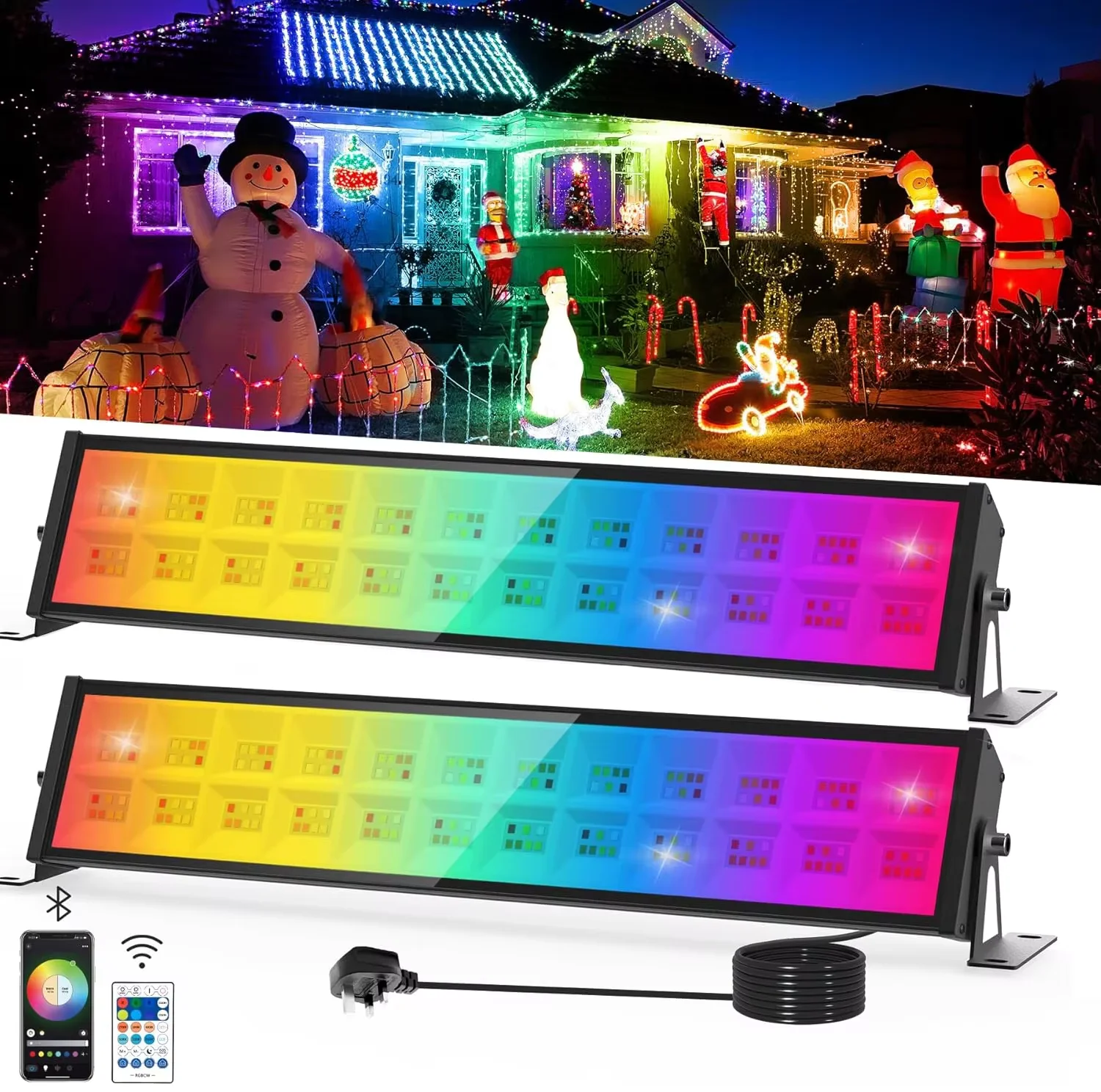 72W RGB LED Floodlight Bar With Remote Control Smart Colour Changing Garden Spot Lights IP65 Outdoor Garden Party Stage Light
72W RGB LED Floodlight Bar With Remote Control Smart Colour Changing Garden Spot Lights IP65 Outdoor Garden Party Stage Light