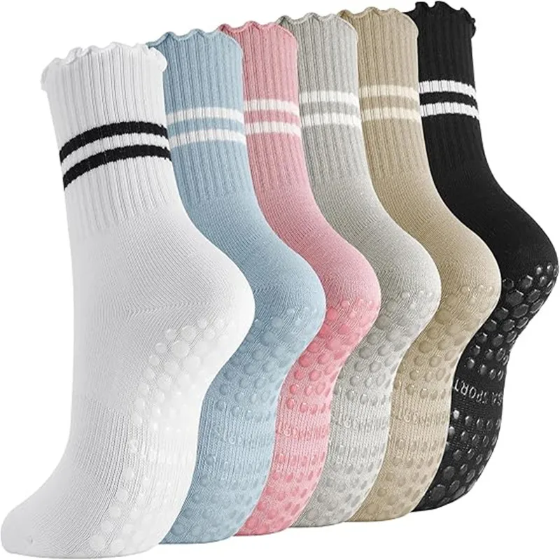 1 Pairs Stripe Ruffle Pilates Grip Socks for Women, Striped Non-Slip Yoga Socks, Grippy Barre Workout Socks for Ballet
1 Pairs Stripe Ruffle Pilates Grip Socks for Women, Striped Non-Slip Yoga Socks, Grippy Barre Workout Socks for Ballet
