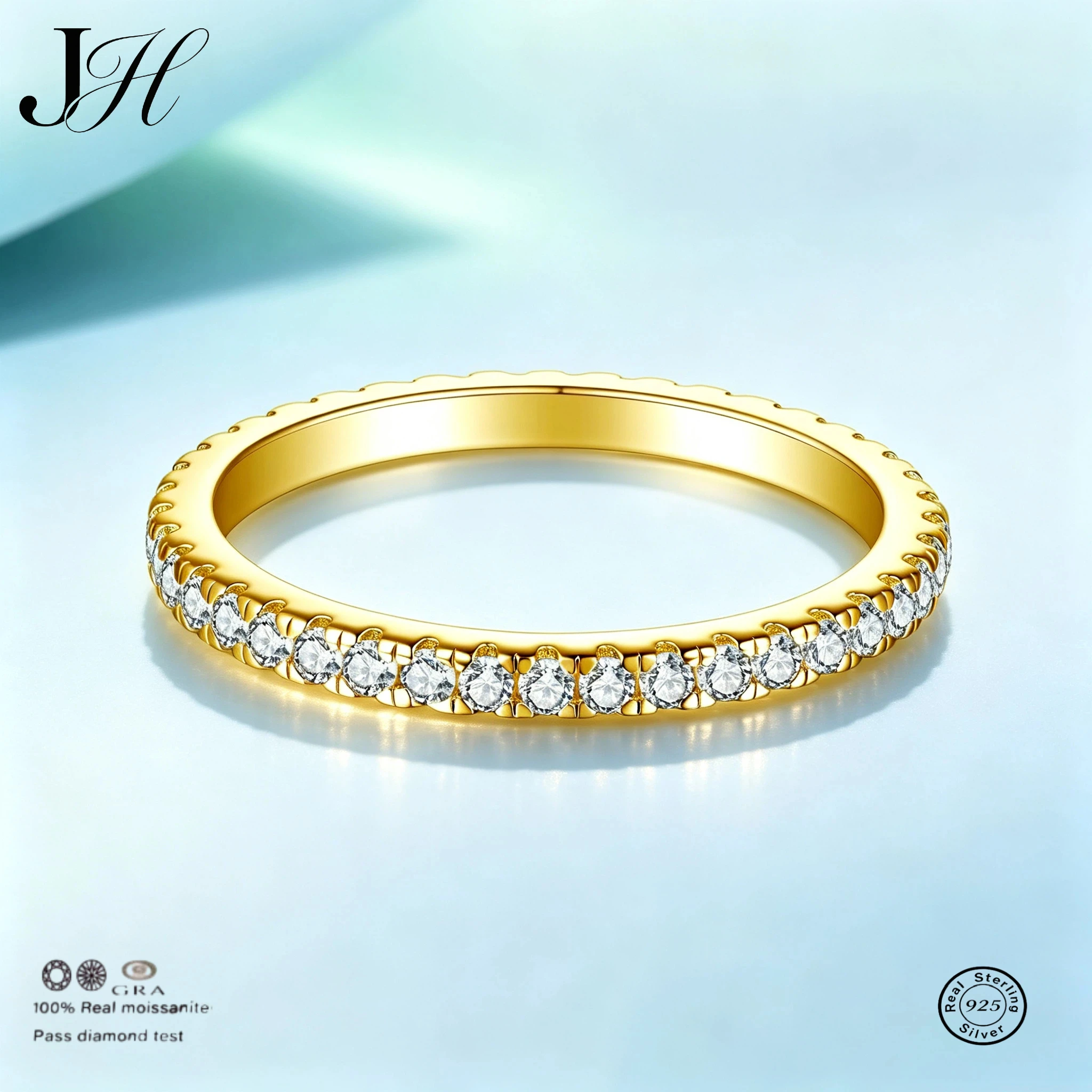 JOIAS HOME 2mm D Color Moissanite Ring 925 Sterling Sliver Solid 18k White Gold Eternity Band Wedding Engagement Rings Women
JOIAS HOME 2mm D Color Moissanite Ring 925 Sterling Sliver Solid 18k White Gold Eternity Band Wedding Engagement Rings Women