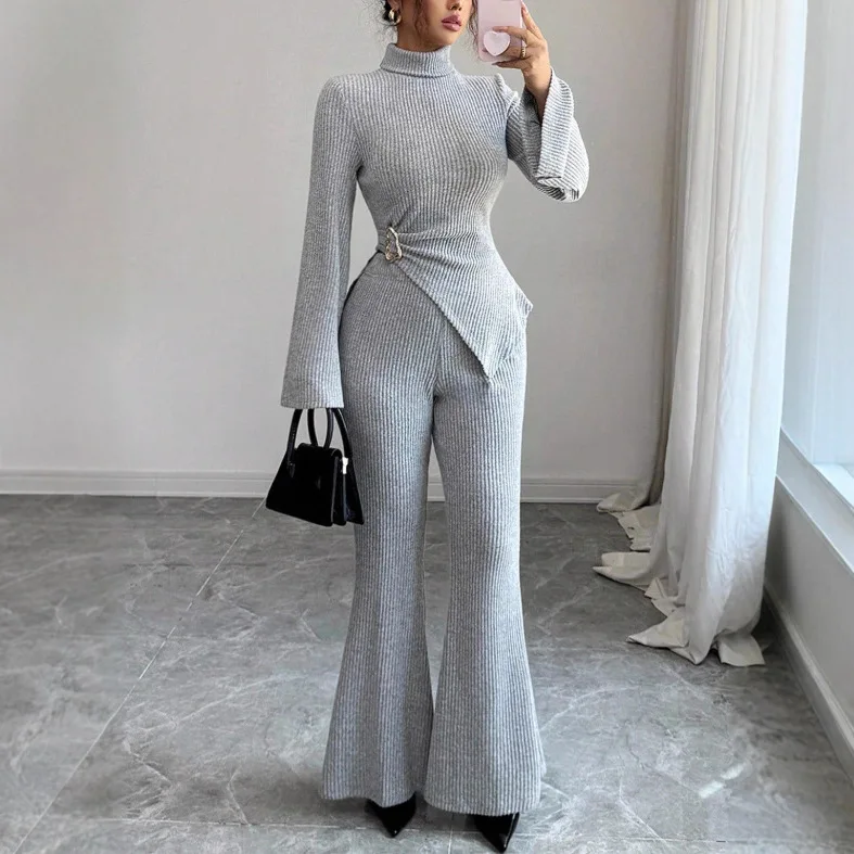 2026 New Fashionable Knitted Shirt + Wide Leg Pants Two-piece Sets Women Spring Spot Elegant Top And Pants Suit For Women
2026 New Fashionable Knitted Shirt + Wide Leg Pants Two-piece Sets Women Spring Spot Elegant Top And Pants Suit For Women
