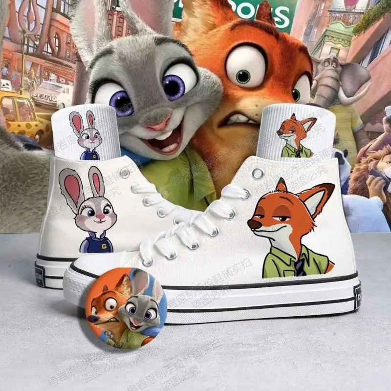 Disney Zootopia Nick Judy Canvas Shoes Cartoon New Men's/women's High-Top Sneakers Summer Versatile Couple Shoes Birthday Gift
Disney Zootopia Nick Judy Canvas Shoes Cartoon New Men's/women's High-Top Sneakers Summer Versatile Couple Shoes Birthday Gift
