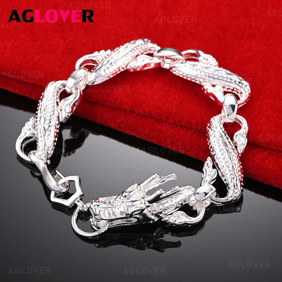 AGLOVER 925 Sterling Silver Chinese Style White Dragon Bracelet Woman Charm Holiday Gift Party Wedding Jewelry
AGLOVER 925 Sterling Silver Chinese Style White Dragon Bracelet Woman Charm Holiday Gift Party Wedding Jewelry