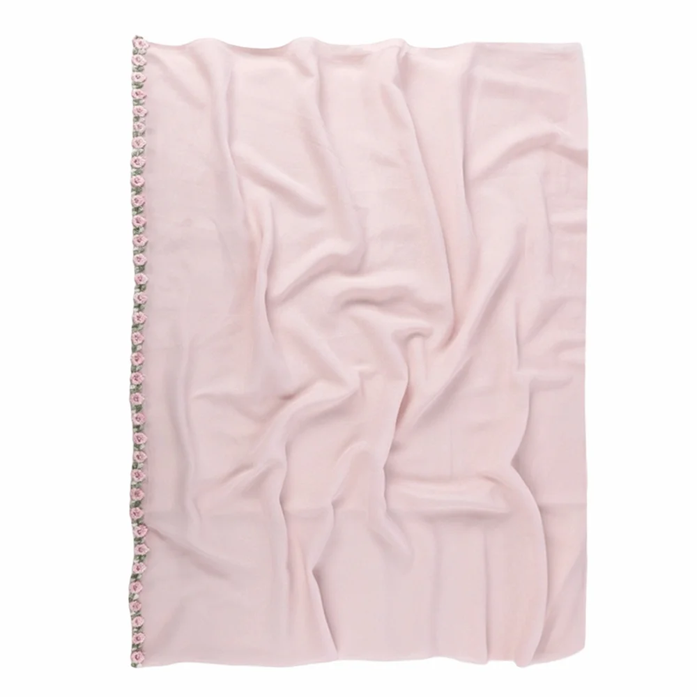 New Elegant Chiffon Hijab Long Solid Color Rose Embroidered Shawl 180*70cm Breathable Turban Headscarf For Women
New Elegant Chiffon Hijab Long Solid Color Rose Embroidered Shawl 180*70cm Breathable Turban Headscarf For Women