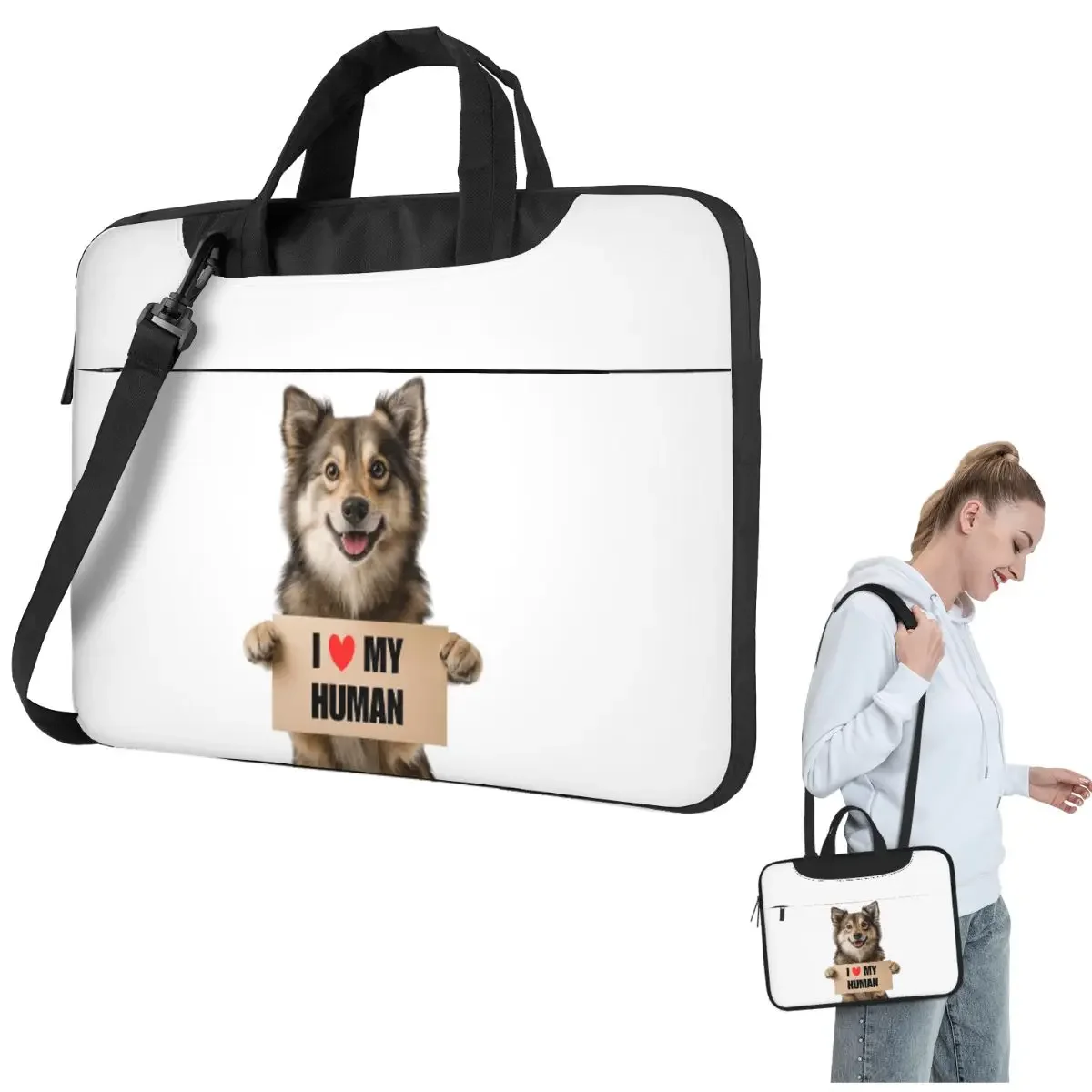 Norwegian Lundehund Dog With Signboard I Love My Human Crossbody Laptop Bag Case Computer Bag 13 14 15.6 Inch Notebook Pouch
Norwegian Lundehund Dog With Signboard I Love My Human Crossbody Laptop Bag Case Computer Bag 13 14 15.6 Inch Notebook Pouch