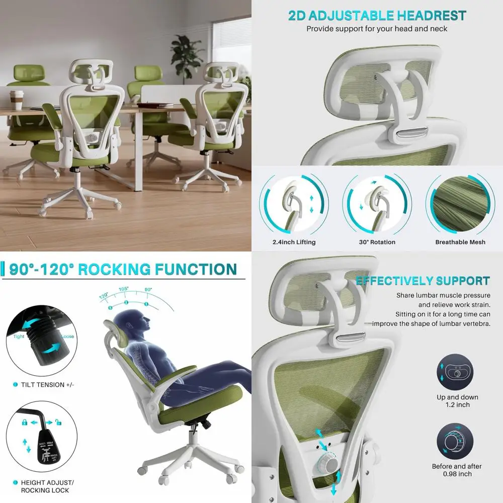 Ergonomic Mesh Chair with Adjustable Lumbar, Headrest, and Flip-Up Armrests for Comfortable Office Use
Ergonomic Mesh Chair with Adjustable Lumbar, Headrest, and Flip-Up Armrests for Comfortable Office Use