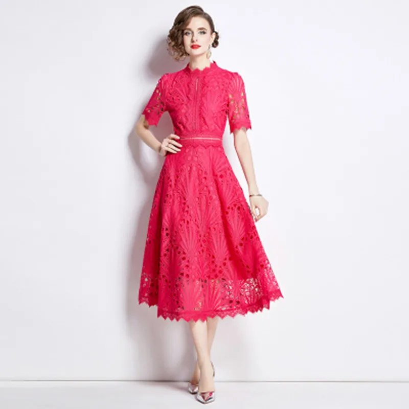2024 New Arrival Summer Dress Women's Lace Hollow Out Embroidery Design Vintage Elegant long Dresses Female Fashion Clothing
2024 New Arrival Summer Dress Women's Lace Hollow Out Embroidery Design Vintage Elegant long Dresses Female Fashion Clothing