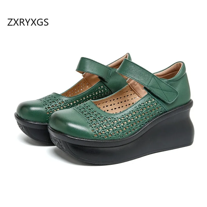 ZXRYXGS Top Layer Cowhide Hollow Shoes Comfortable Breathable Sandals Platform Wedges Shoes High Heels Women Fashion Shoes 2026
ZXRYXGS Top Layer Cowhide Hollow Shoes Comfortable Breathable Sandals Platform Wedges Shoes High Heels Women Fashion Shoes 2026