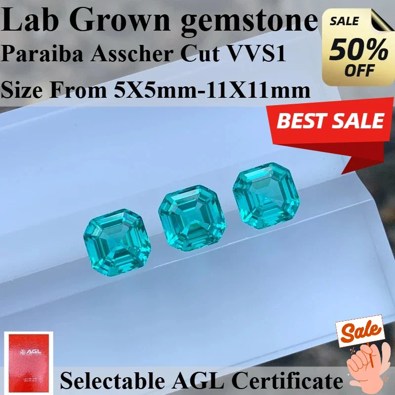 Paraiba Asscher Cut Lab Grown Gemstone for DIY Advanced Jewelry Making Inlay Ring Necklace Bracelet Selectable AGL Certificate
Paraiba Asscher Cut Lab Grown Gemstone for DIY Advanced Jewelry Making Inlay Ring Necklace Bracelet Selectable AGL Certificate