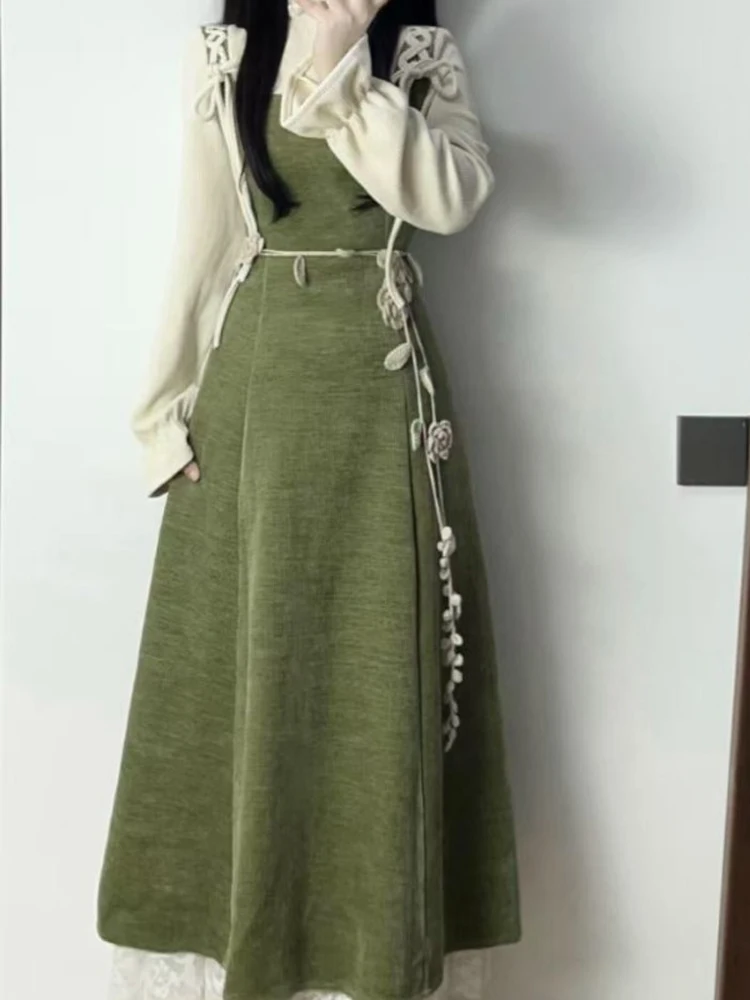 2025 New Autumn Winter Bow Long Sleeved Fake 2-piece Dress Women's Students Preppy Style Mid Length Waist Cinching Slim Dresses
2025 New Autumn Winter Bow Long Sleeved Fake 2-piece Dress Women's Students Preppy Style Mid Length Waist Cinching Slim Dresses