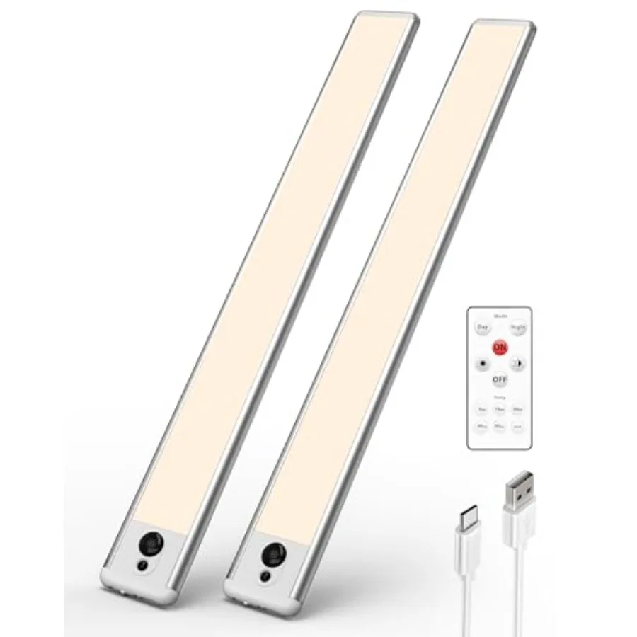 Under Cabinet Lights, 14.5'' Motion Sensor Light Indoor Dimmable, Super Bright 4000mAh Rechargeable Closet Lights 3500K with Re
Under Cabinet Lights, 14.5'' Motion Sensor Light Indoor Dimmable, Super Bright 4000mAh Rechargeable Closet Lights 3500K with Re