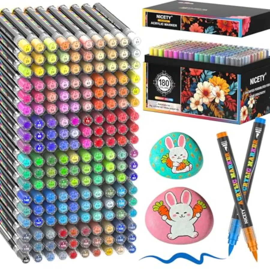 Acrylic Paint Markers for Professional Artists Water-Based Paint Pens with Flexible Brush Tip 1 6mm and Automatic Ink Control f
Acrylic Paint Markers for Professional Artists Water-Based Paint Pens with Flexible Brush Tip 1 6mm and Automatic Ink Control f