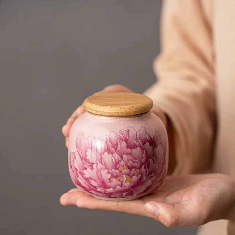 Ru Kiln National Style Peony Tea Box Organizer Moisture-proof Zen Storage Tank Containers Tea Caddy For Tea Supplies Decoration
Ru Kiln National Style Peony Tea Box Organizer Moisture-proof Zen Storage Tank Containers Tea Caddy For Tea Supplies Decoration