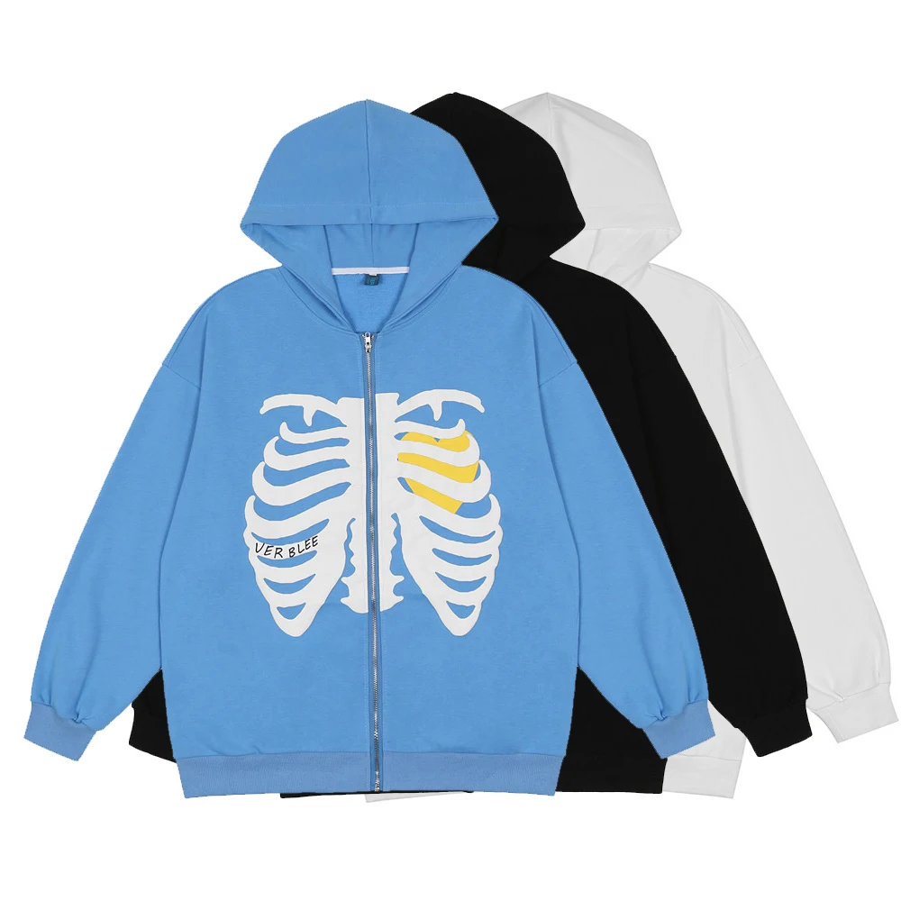 Rib Skeleton Print Thin Hoodies Men Hip Hop Streetwear Sports Hooded Jacket Women Harajuku Loose Pullover Autumn Sweatshirts
Rib Skeleton Print Thin Hoodies Men Hip Hop Streetwear Sports Hooded Jacket Women Harajuku Loose Pullover Autumn Sweatshirts