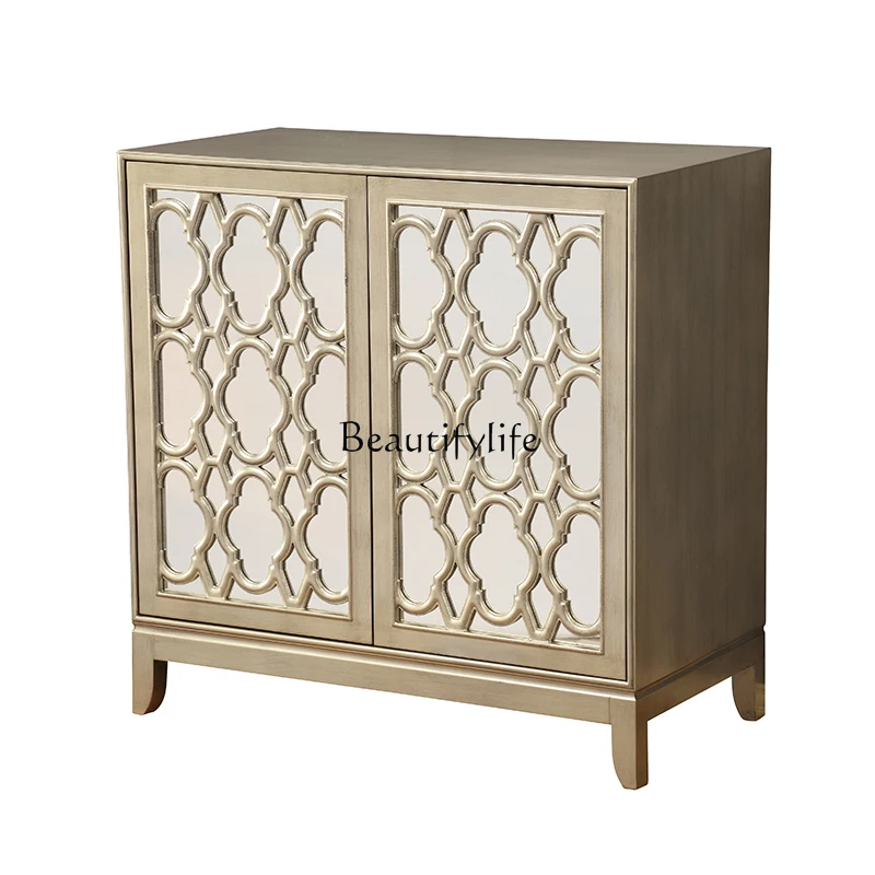 European side cabinet retro hollow mirror neoclassical foyer decorative cabinet
European side cabinet retro hollow mirror neoclassical foyer decorative cabinet