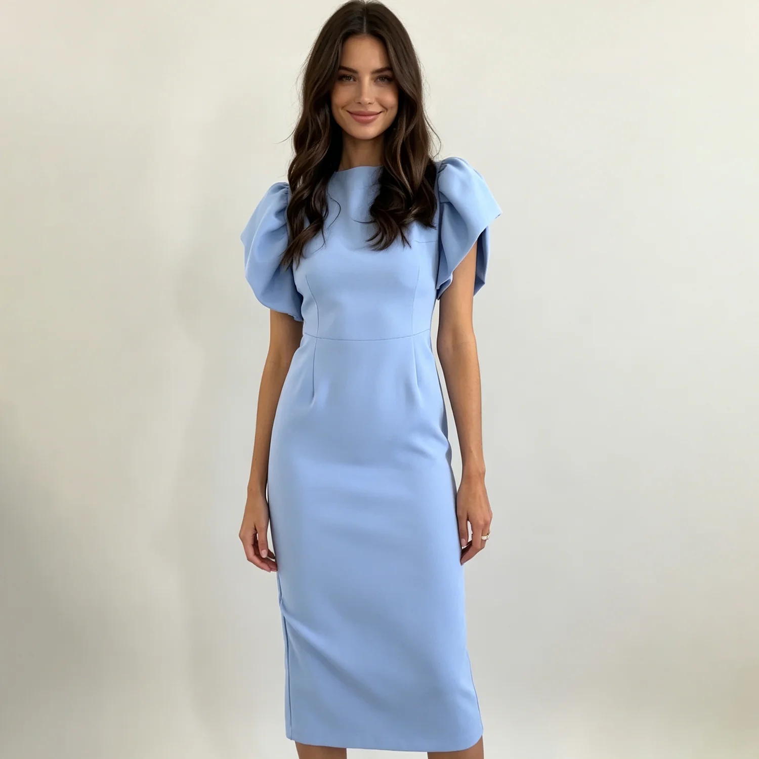 PUAL Women Light Blue Puff Sleeve Midi Dress, Elegant Bodycon, Office & Party Wear 2026
PUAL Women Light Blue Puff Sleeve Midi Dress, Elegant Bodycon, Office & Party Wear 2026