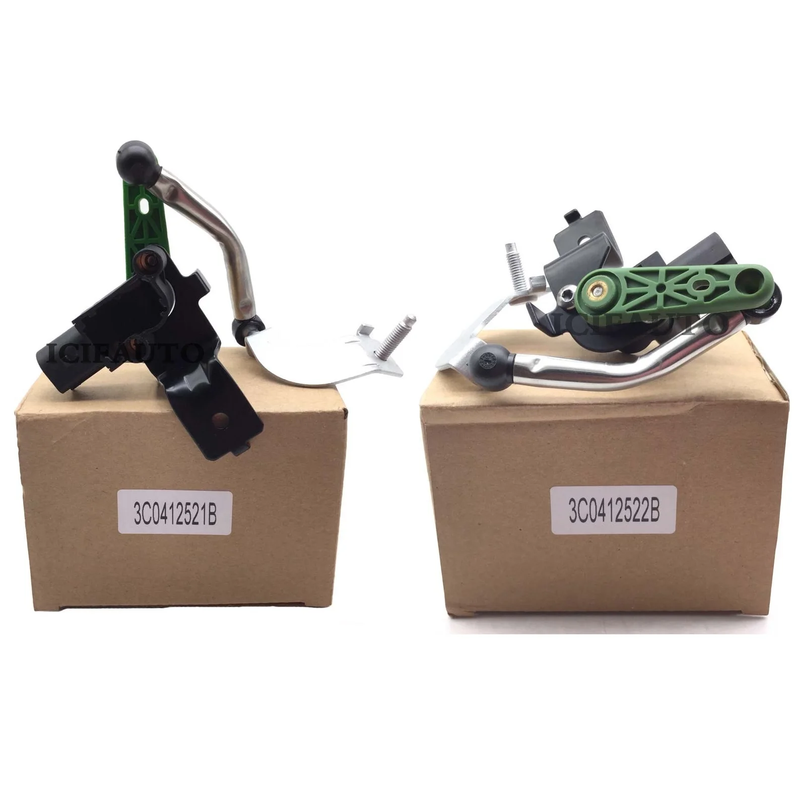 Пара датчиков уровня передних фар для Vw Golf Mk6 Touran Tiguan Scirocco OE # 3C0412522B / 3C0412521B
Пара датчиков уровня передних фар для Vw Golf Mk6 Touran Tiguan Scirocco OE # 3C0412522B / 3C0412521B