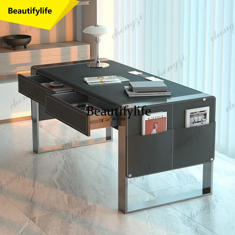 A17 Italian Minimalist Saddle Leather Desk High End Workbench Computer Desk Bedroom Designer Study Office Furniture Escritorios
A17 Italian Minimalist Saddle Leather Desk High End Workbench Computer Desk Bedroom Designer Study Office Furniture Escritorios