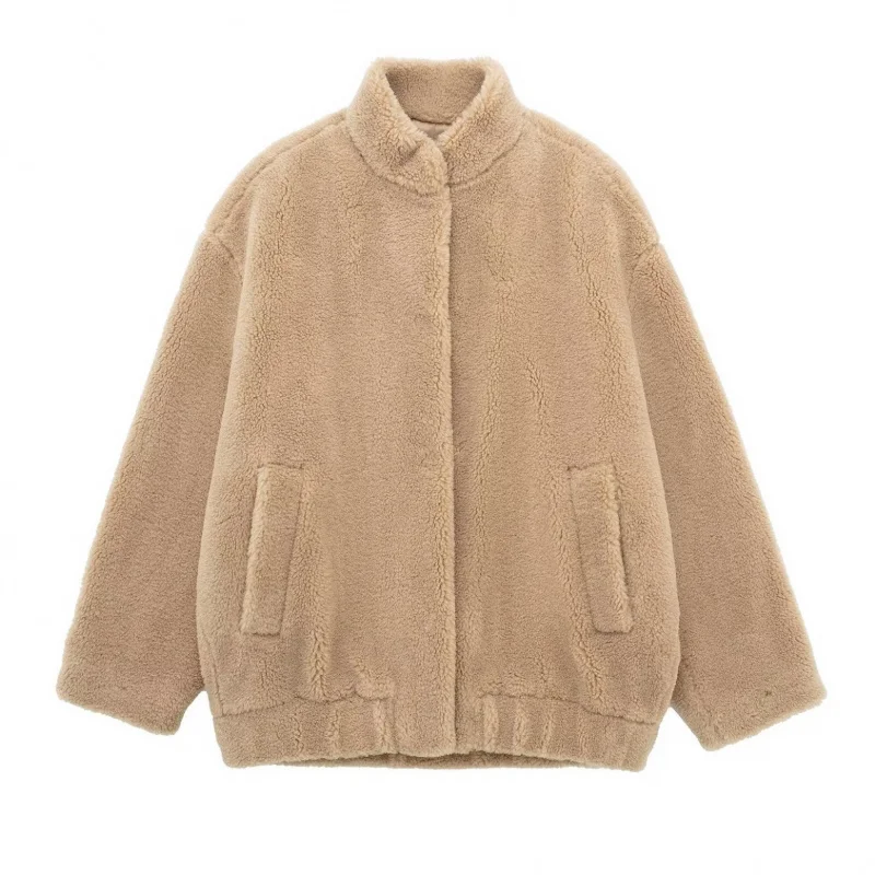 European and American Women's Fashion 2025 Autumn Winter New Solid Color Stand Collar Fleece Pilot Jacket Coat
European and American Women's Fashion 2025 Autumn Winter New Solid Color Stand Collar Fleece Pilot Jacket Coat