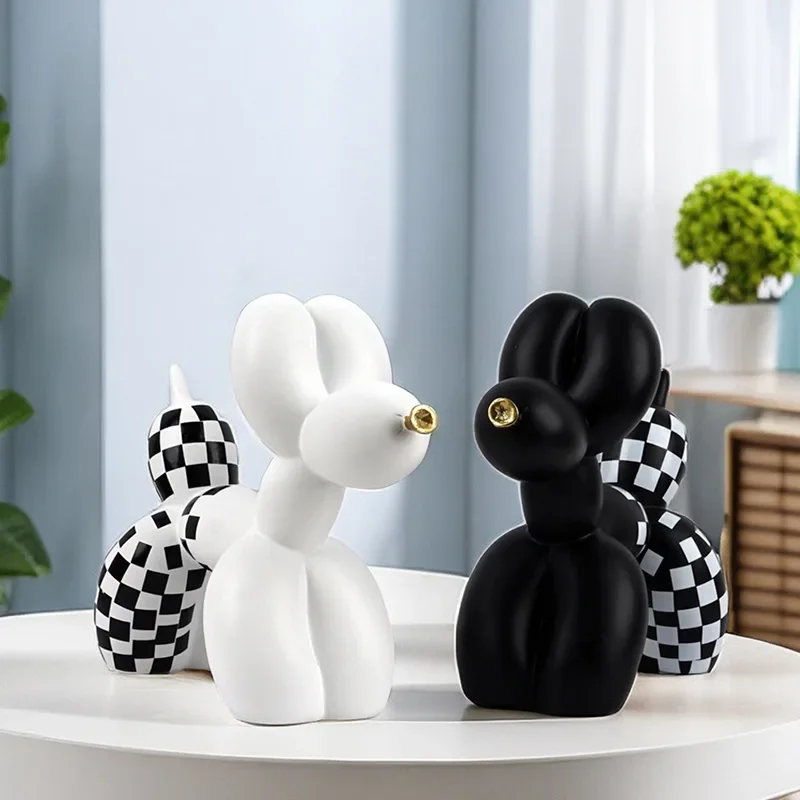 Creative Black And White Checkerboard Patterned Balloon Dog Statue Resin Sculpture Ornament Home Decoration Crafts Animal Figure
Creative Black And White Checkerboard Patterned Balloon Dog Statue Resin Sculpture Ornament Home Decoration Crafts Animal Figure