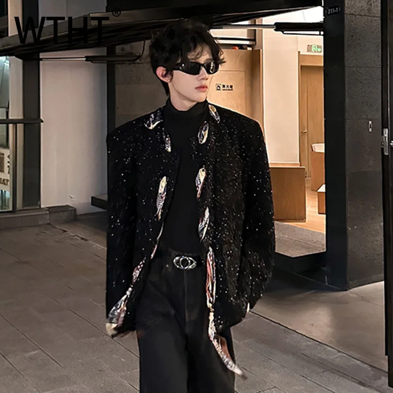 WTHT Fashion Men's Heavy Industy Spliced Ribbon Sequins Design Coats Trendy O-neck Long Sleeves Jackets Male 2025 Autumn 2A2224
WTHT Fashion Men's Heavy Industy Spliced Ribbon Sequins Design Coats Trendy O-neck Long Sleeves Jackets Male 2025 Autumn 2A2224