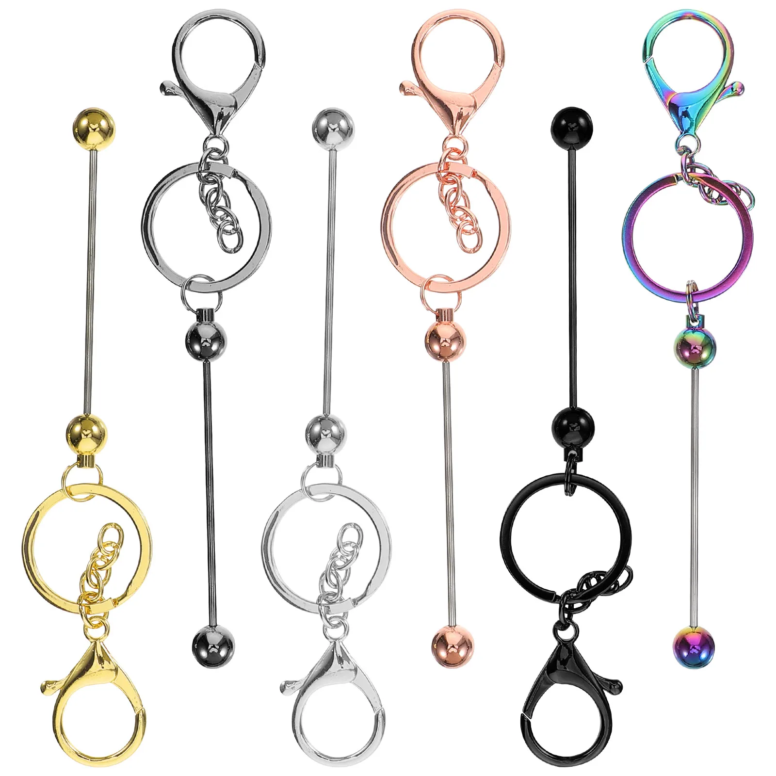 6pcs Bead Keychains DIY Beaded Bar Key Chain Metal Crafting Reusable Portable Zinc Alloy Beads Making Hardware Ornament
6pcs Bead Keychains DIY Beaded Bar Key Chain Metal Crafting Reusable Portable Zinc Alloy Beads Making Hardware Ornament