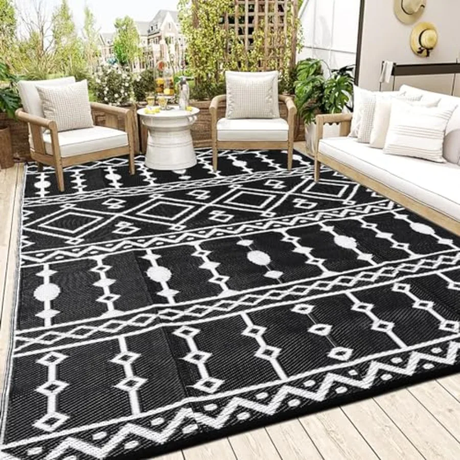 Waterproof Outdoor Rug, 8x10ft Plastic Straw Rug for RV Camping, Deck, Camper, Picnic Black, Durable All-Weather Floor Mat
Waterproof Outdoor Rug, 8x10ft Plastic Straw Rug for RV Camping, Deck, Camper, Picnic Black, Durable All-Weather Floor Mat