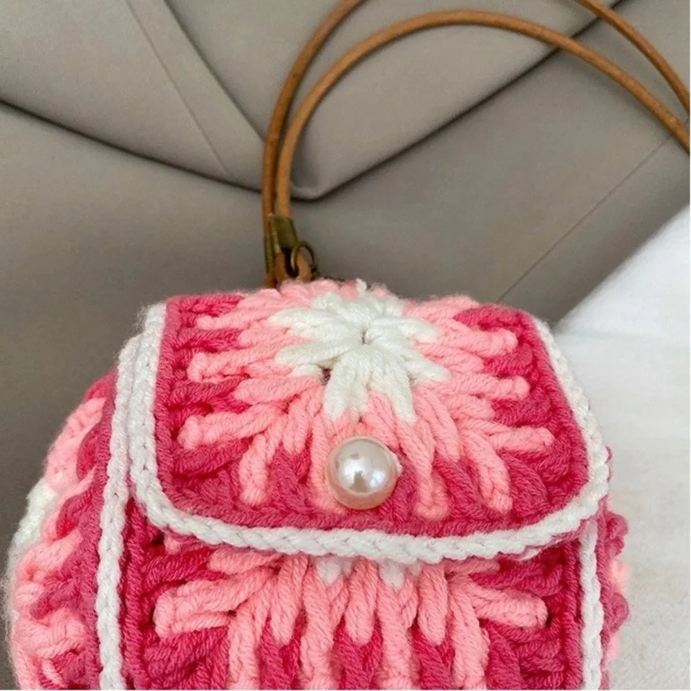 Leisure Mini Crossbody Bag Sweet Flower Pearl Buckle Flower Knitted Bag Bohemian Style Crochet Bag Women
Leisure Mini Crossbody Bag Sweet Flower Pearl Buckle Flower Knitted Bag Bohemian Style Crochet Bag Women