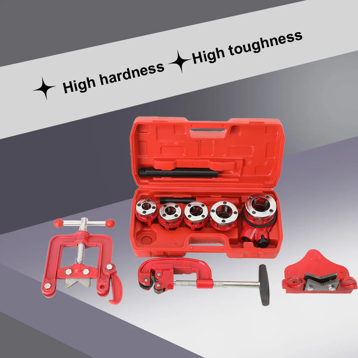 Ratchet Pipe Threader Kit 5 Dies Ratcheting Pipe Threading Tool Set For Iron Copper Pipes Manual Plumber Pipe Threading Set
Ratchet Pipe Threader Kit 5 Dies Ratcheting Pipe Threading Tool Set For Iron Copper Pipes Manual Plumber Pipe Threading Set