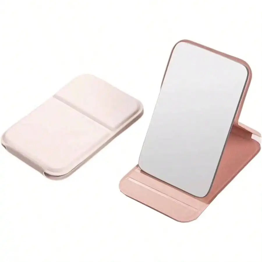 2 Pack framed foldable mirror, stylish PU leather handheld mirror in pink and white. 4-inch ultrathin design, usable on tabletop and easy to carry.
2 Pack framed foldable mirror, stylish PU leather handheld mirror in pink and white. 4-inch ultrathin design, usable on tabletop and easy to carry.