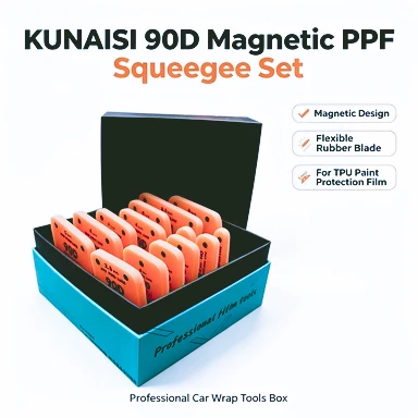 KUNAISI 90D Magnetic PPF Squeegee Set Orange Rubber Scraper For Car Paint Protection Film TPU Installation Wrap Tools Box
KUNAISI 90D Magnetic PPF Squeegee Set Orange Rubber Scraper For Car Paint Protection Film TPU Installation Wrap Tools Box