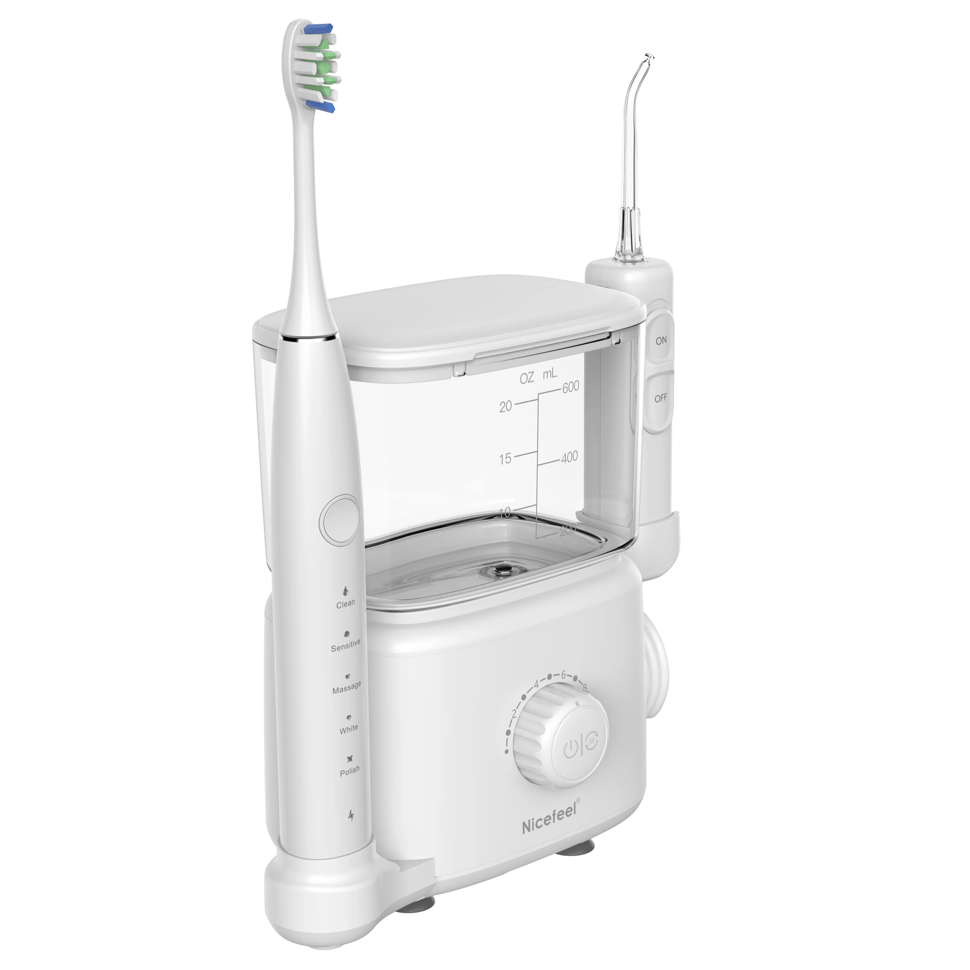 OEM Electric Toothbrush 2024 600ml New 2 in 1 Desktop Water Flosser Pik Oral Irrigator Water Jet Pik Water Floss
OEM Electric Toothbrush 2024 600ml New 2 in 1 Desktop Water Flosser Pik Oral Irrigator Water Jet Pik Water Floss