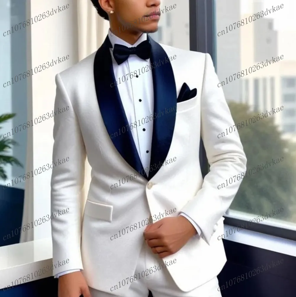 Navy Blue Collar White Business Men Suit Groom Groomsman Wedding Party Prom Formal Male Tuxedos 2 Piece Set Blazer Pants
Navy Blue Collar White Business Men Suit Groom Groomsman Wedding Party Prom Formal Male Tuxedos 2 Piece Set Blazer Pants