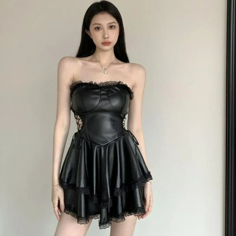 2026 Summer New Style Fashion Lace Lace Cutout Lace-up Stylish Short Skirt Hot Girl Black One-shoulder Strapless Dress for Women
2026 Summer New Style Fashion Lace Lace Cutout Lace-up Stylish Short Skirt Hot Girl Black One-shoulder Strapless Dress for Women