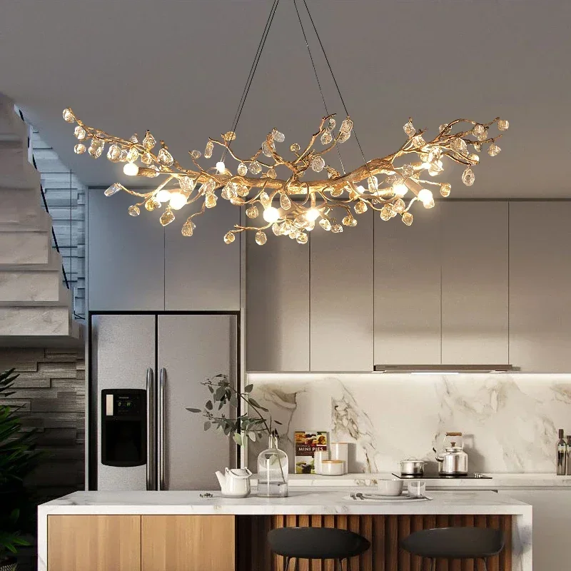 Modern Luxury Crystal Stone Led Chandeliers Copper Lustre Living Dining Room Pendant Lights Lighting Home Decor Hanging Lamps
Modern Luxury Crystal Stone Led Chandeliers Copper Lustre Living Dining Room Pendant Lights Lighting Home Decor Hanging Lamps