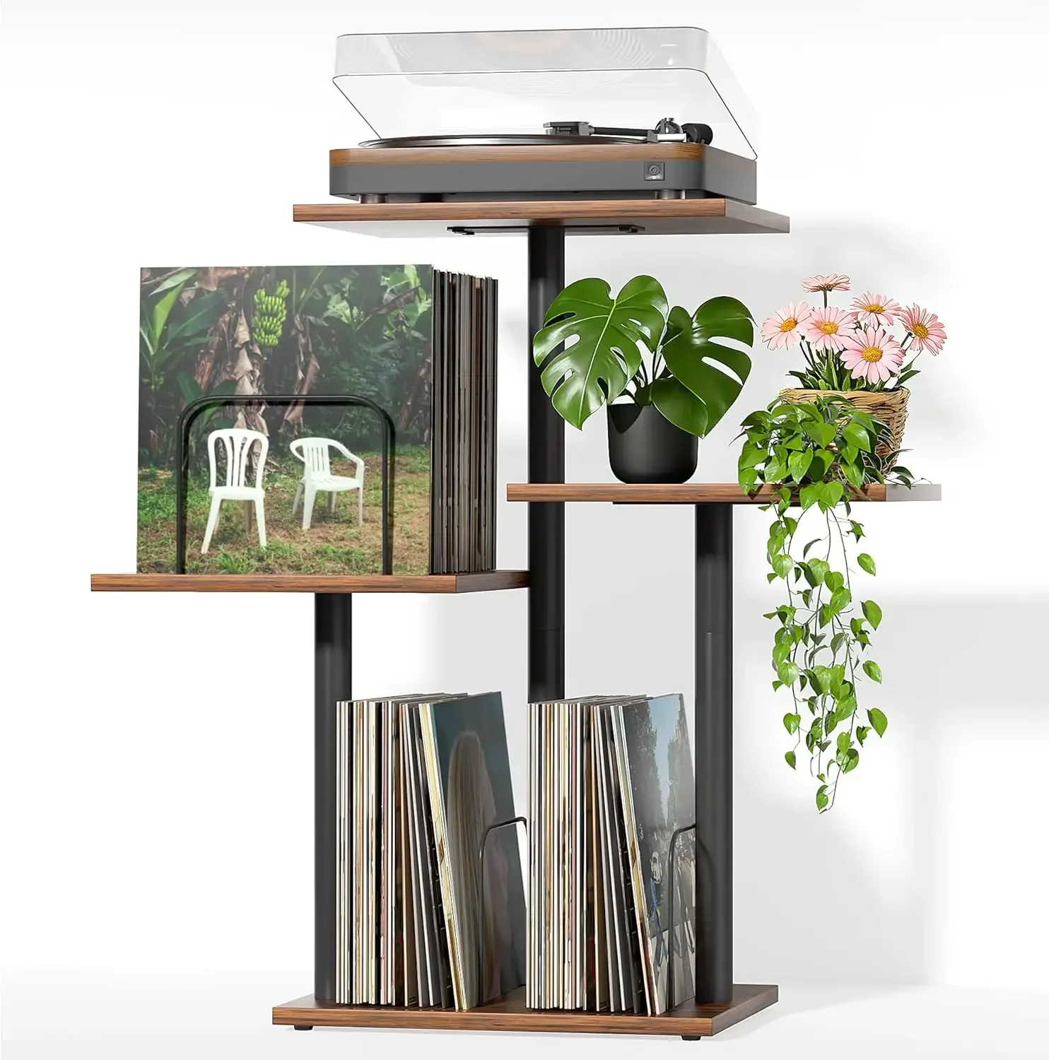 3-in-1 Record Player Stand with Plant Shelf & Vinyl Storage, Mid Century Modern Turntable Table for Small Spaces
3-in-1 Record Player Stand with Plant Shelf & Vinyl Storage, Mid Century Modern Turntable Table for Small Spaces