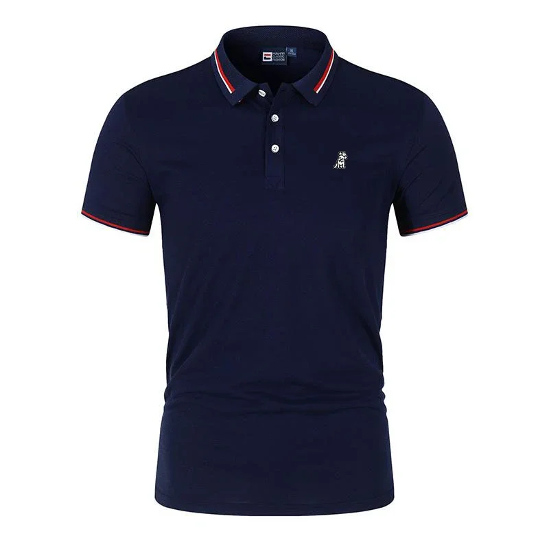 JAMES BARK Men's Slim Fit Business Casual T-shirt 2024 New Summer Fashion Short Sleeved Embroidered Polo Shirt
JAMES BARK Men's Slim Fit Business Casual T-shirt 2024 New Summer Fashion Short Sleeved Embroidered Polo Shirt