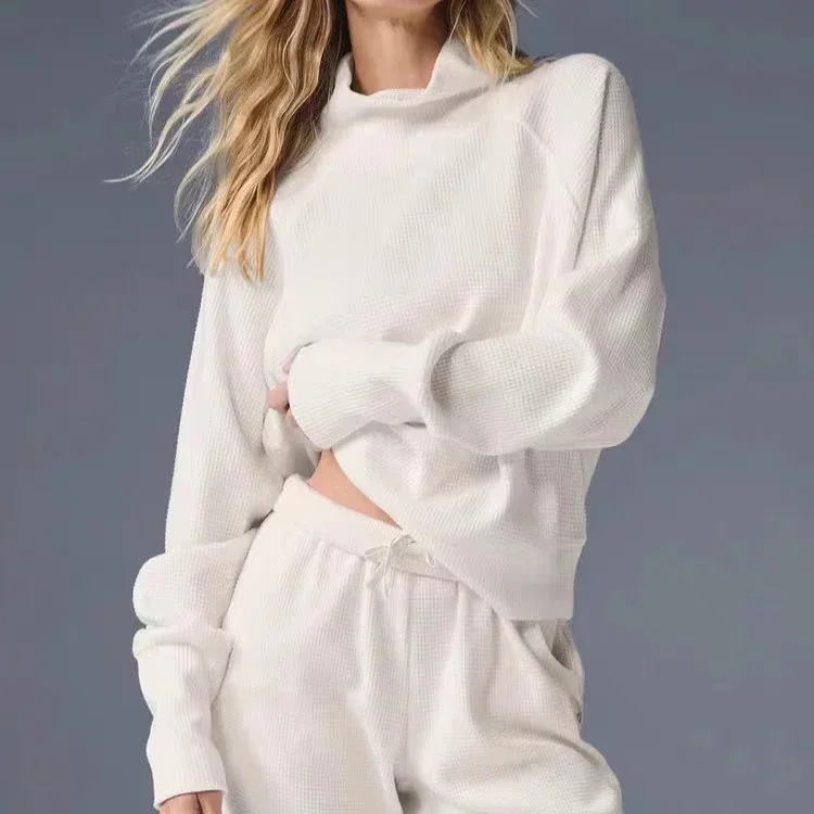 AL 2024 Yoga Weekend Escape Jogger Set Waffle Weekend Escape Mock Neck Long Sleeve Solid Color Casual Fashion Shirt
AL 2024 Yoga Weekend Escape Jogger Set Waffle Weekend Escape Mock Neck Long Sleeve Solid Color Casual Fashion Shirt