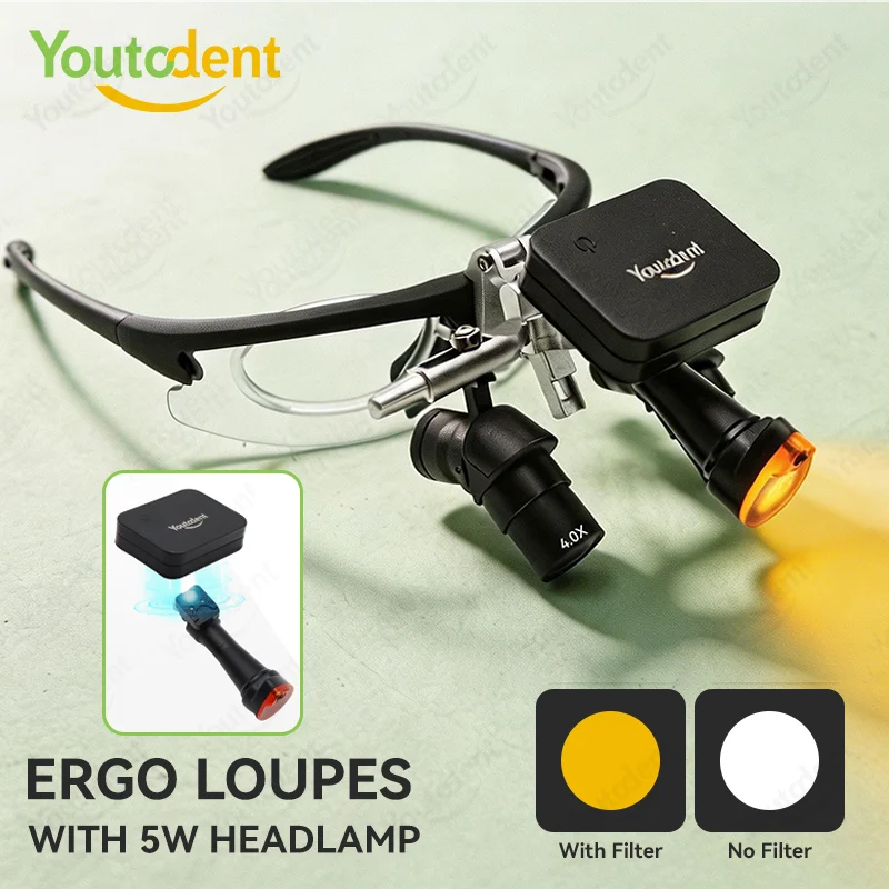 4X5X6X Dental Ergo Loupes 48 ° Ergo optical Loupes Oral Surgery Ergo Flip Up Loupes With 5W Magnetic Headlamp
4X5X6X Dental Ergo Loupes 48 ° Ergo optical Loupes Oral Surgery Ergo Flip Up Loupes With 5W Magnetic Headlamp