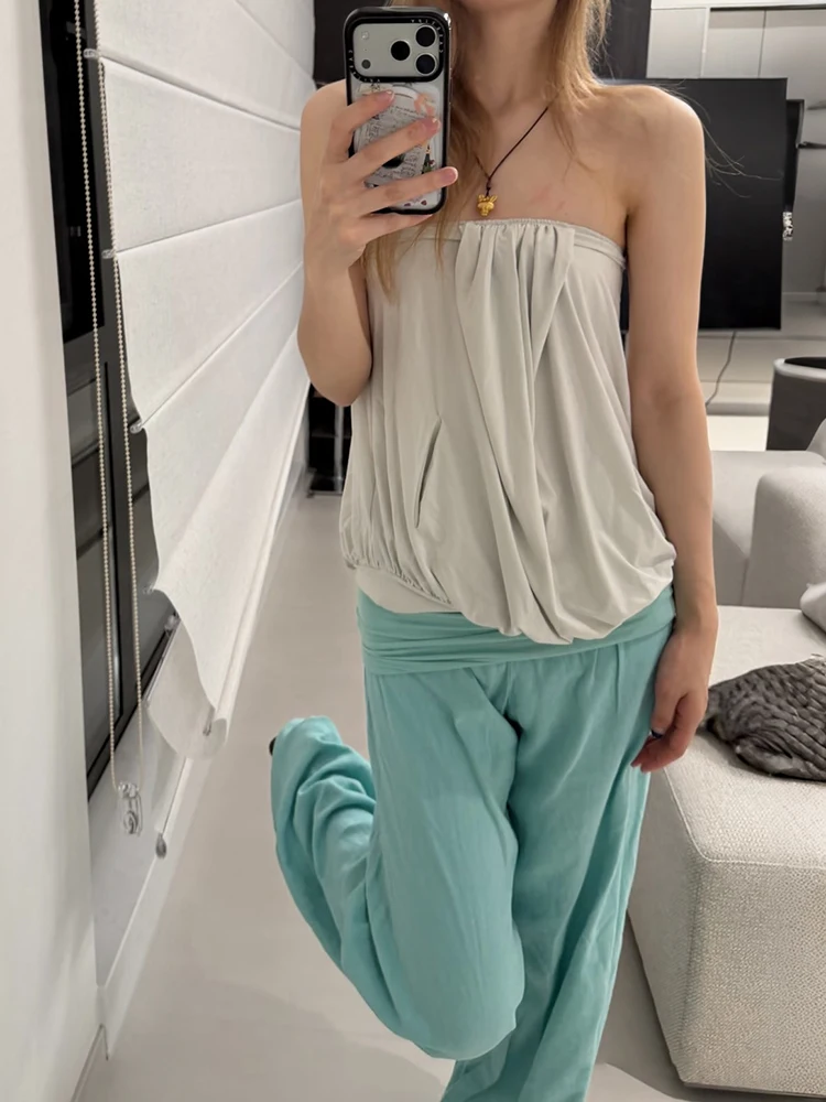 Kliou High Street Style 2 Piece Set Woman Wrap Chest Ruched Backless Tank Tops+Elastic Waist Long Pants Casual Fashion Suits
Kliou High Street Style 2 Piece Set Woman Wrap Chest Ruched Backless Tank Tops+Elastic Waist Long Pants Casual Fashion Suits