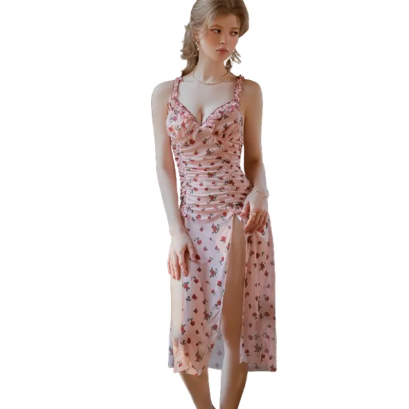Passionate And Hot Pure Desire Backless Mesh Sexy Slit Printed Plus Size Nightdress Women's Sweet Dress For Woman Beautiful DWJE
Passionate And Hot Pure Desire Backless Mesh Sexy Slit Printed Plus Size Nightdress Women's Sweet Dress For Woman Beautiful DWJE