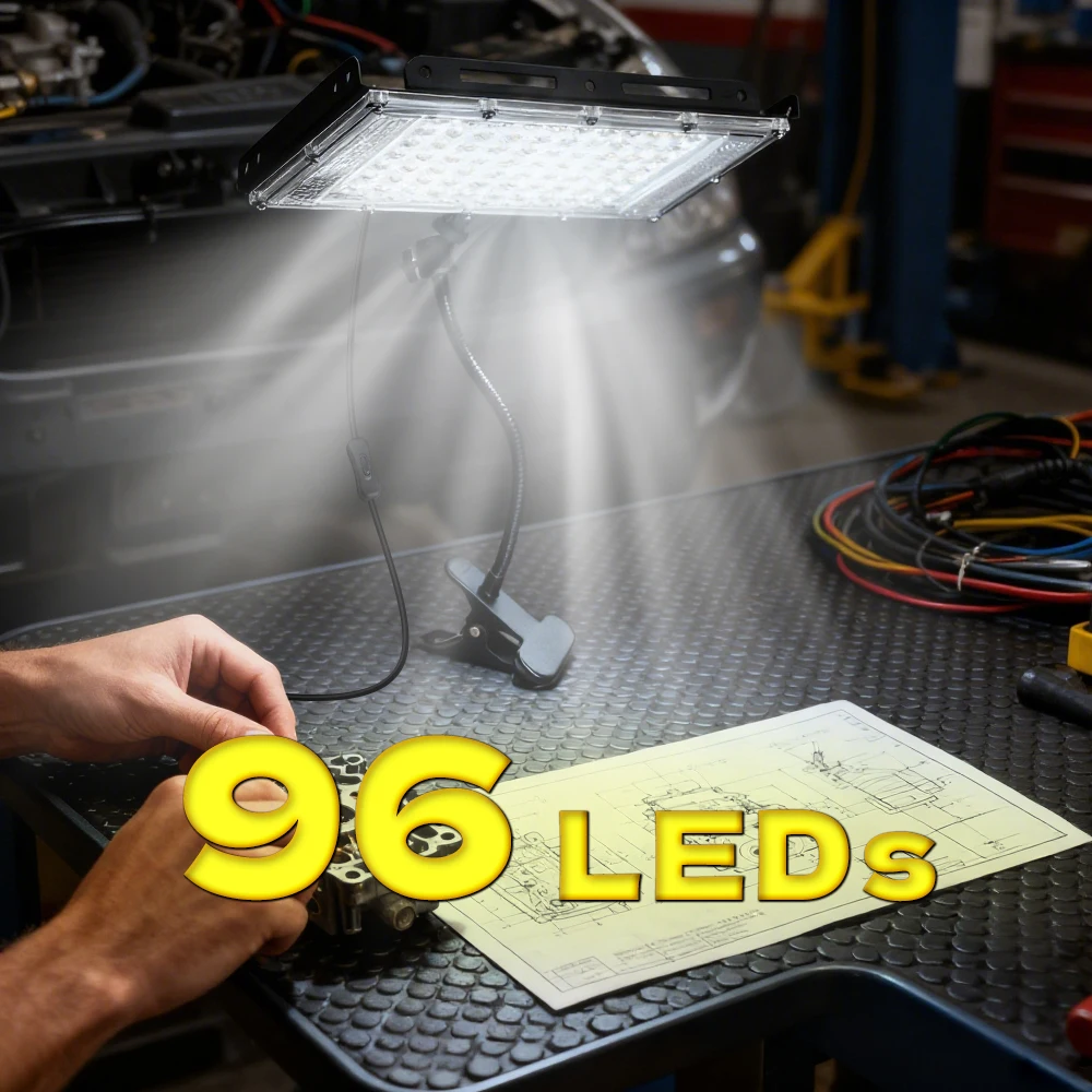 Portable 96 LEDs Clip Work Lamp Flexible Gooseneck LED Light Auto Repair Garage Mechanical Inspection Light
Portable 96 LEDs Clip Work Lamp Flexible Gooseneck LED Light Auto Repair Garage Mechanical Inspection Light