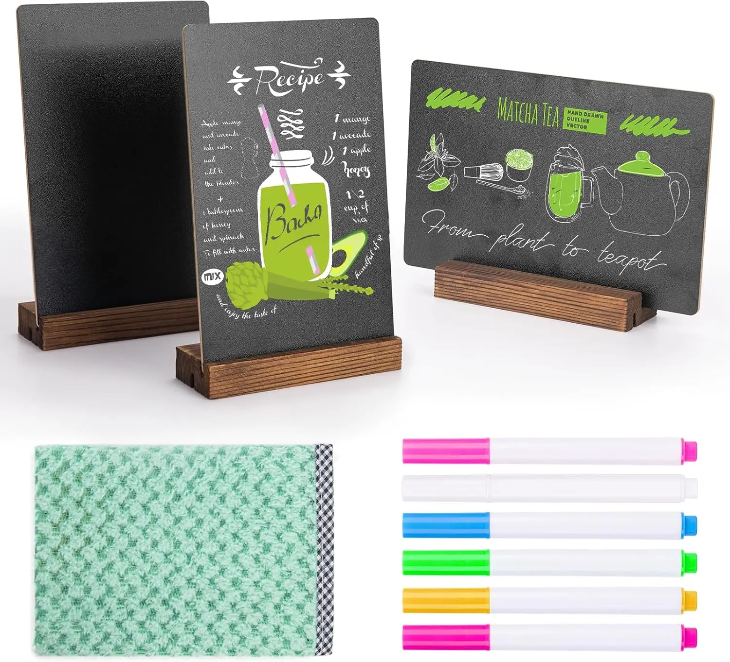 3-Pack Double-Sided Chalkboard Signs with Wooden Stands for Cafes, Restaurants, Home, Bars
3-Pack Double-Sided Chalkboard Signs with Wooden Stands for Cafes, Restaurants, Home, Bars