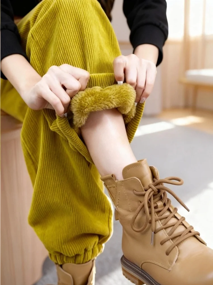 Corduroy Cotton Pants Yellow Mustard Winter Thiened Fce Lined Cuffed Casual Sweatpants High Waist Straight Leg Pants
Corduroy Cotton Pants Yellow Mustard Winter Thiened Fce Lined Cuffed Casual Sweatpants High Waist Straight Leg Pants